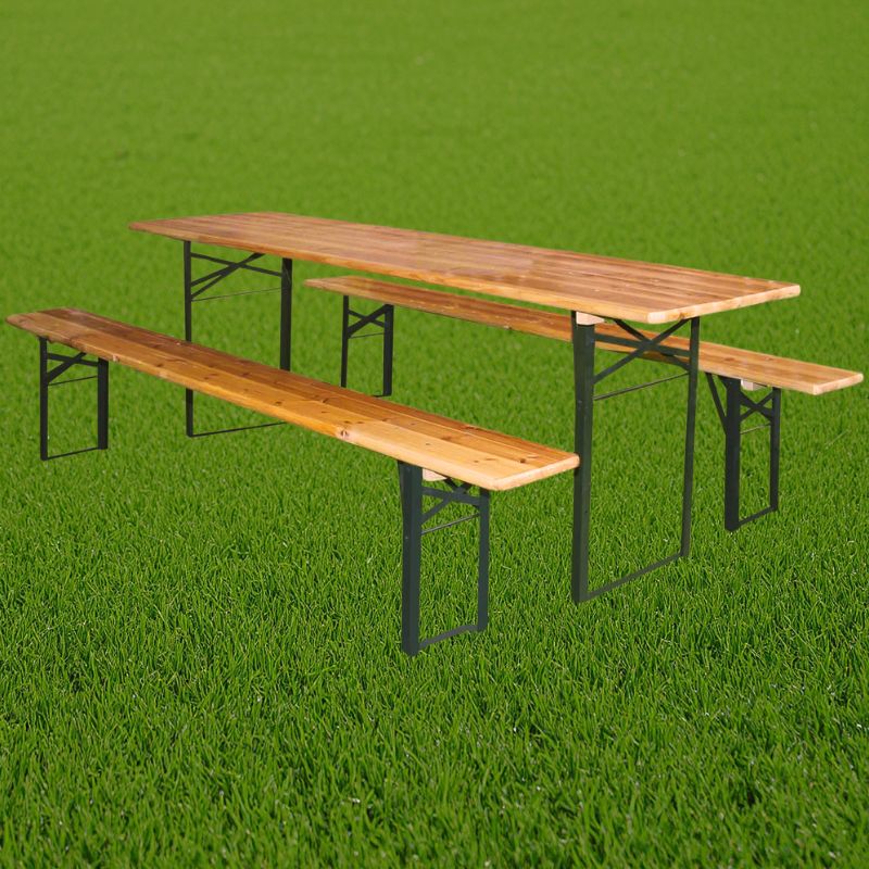 Set Birreria Pieghevole - Struttura Acciaio e Piano in Legno | 3 Misure