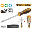 Set Cacciavite Flessibile a Cricchetto Ingco 12 Pz