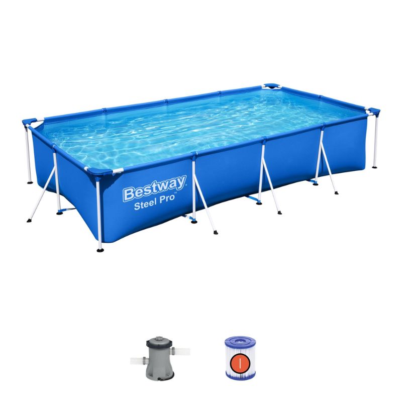 Set Piscina Fuori Terra Rettangolare Steel Pro 400x211x81 cm – Bestway 56424