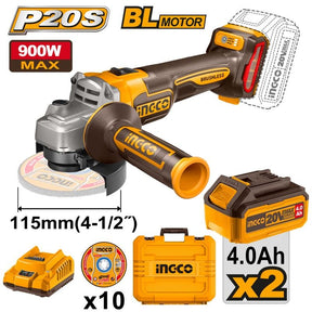 Smerigliatrice Angolare a Batteria 20V INGCO Ø 115mm