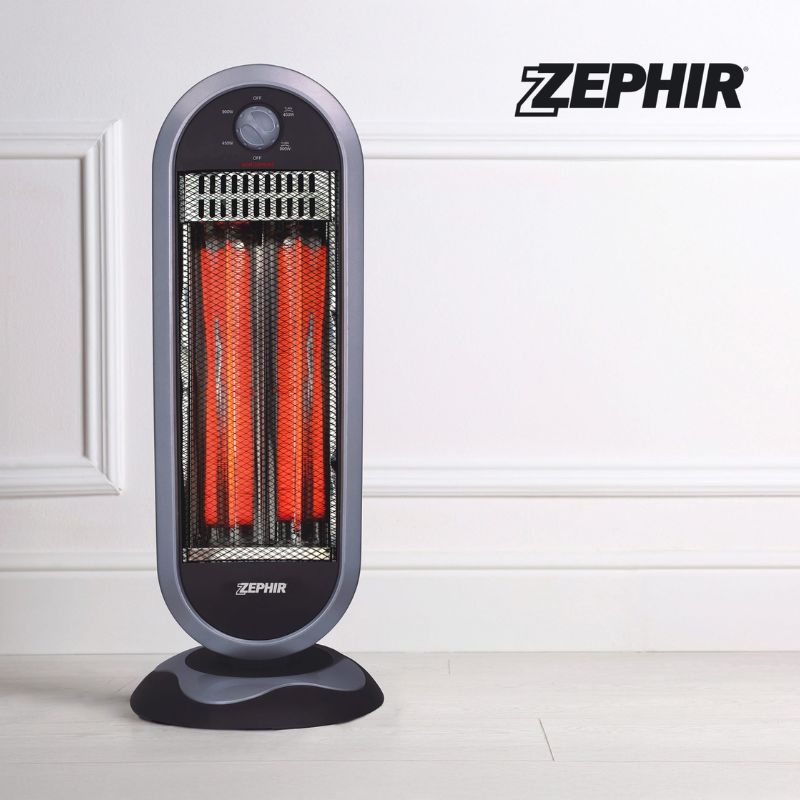 Stufa al Carbonio Zephir ZCRB901 900W Oscillante con 2 Livelli di Potenza 