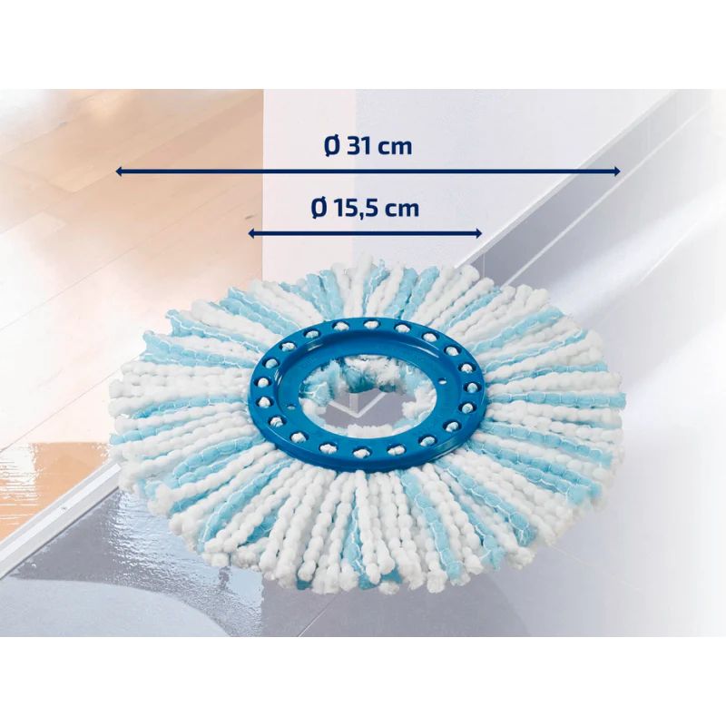 Testina di Ricambio Leifheit Clean Twist Micro Duo – Doppia Forza Pulente per Tutti i Pavimenti - 52104