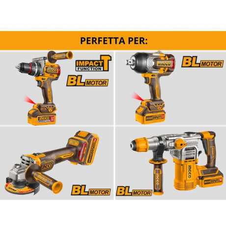 Utilizzo Batteria INGCO 20V 5.0Ah Alta Capatà P20S - FBLI2003