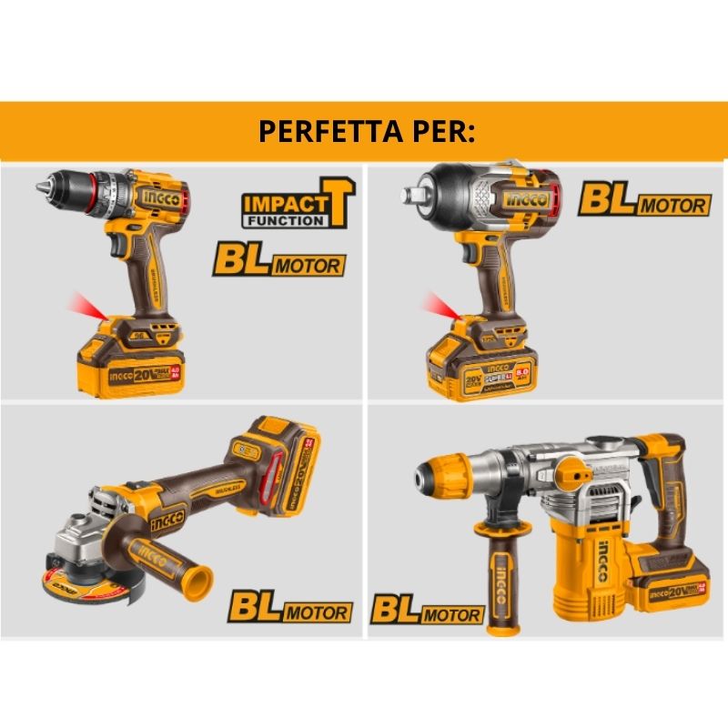 Utilizzo Batteria INGCO 20V 7.5Ah Alta Capatà P20S - FBLI2075