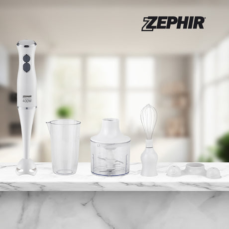 Zephir ZHC86 Frullatore a Immersione Multifunzione 3 in 1 - 400W 