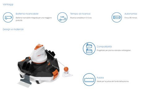 Robot Pulizia Piscina AquaRover Cordless - Bestway 58622